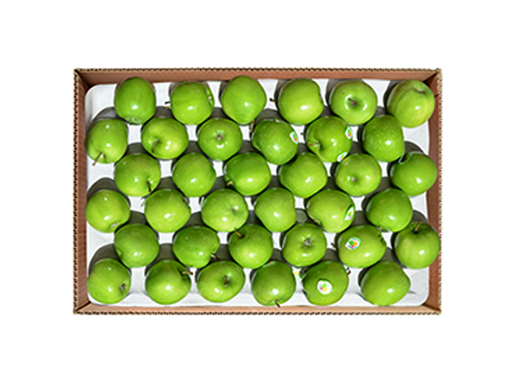 Manzana verde caja